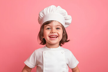 Little boy over isolated colorful background in chef uniform