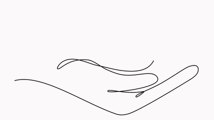 Poster - Hand holding money bag continuous line drawing animated video.