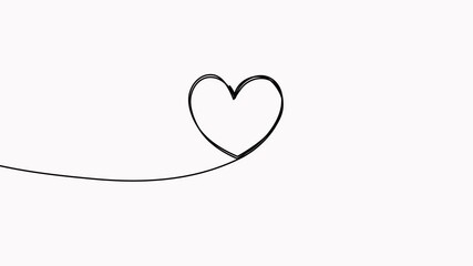 Poster - Heart shape continuous one line drawing video. Love symbol animation.