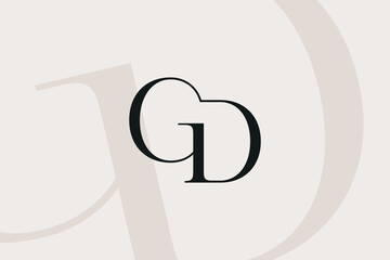 Wall Mural - gd or dg letter logo icon design. classic style luxury initials monogram.