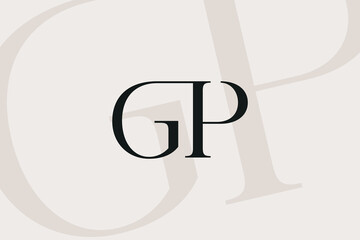 Wall Mural - gp or pg letter logo icon design. classic style luxury initials monogram.