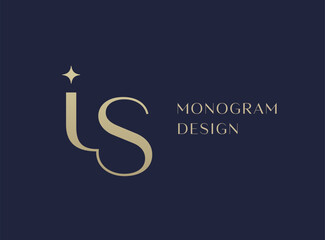 Wall Mural - is letter logo icon design. classic style luxury initials monogram.