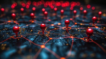 Wall Mural - Network Map: Global Connectivity and Interconnection