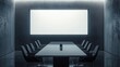 © 69 - Modern Conference Room with Minimalist Design and Blank Screen