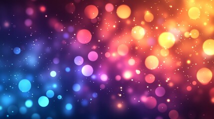 Colorful glowing bokeh lights, abstract colorful bokeh background, festive vibrant light pattern