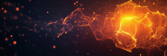 Poster - Vibrant abstract energy flowing through dark space