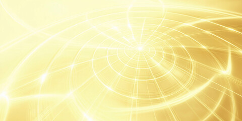 Poster - Bright golden abstract pattern with radiating lines