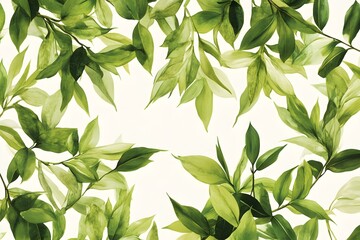 Naklejka na meble Green Leaves: Nature's Vibrant Hues