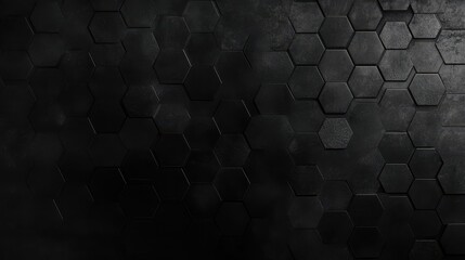 Poster - Creative dark hexagon wallpaper. Design and mosaic concept. 3D Rendering.