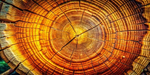 Poster - Aged Tree Stump Cross Section: Abstract Wood Texture Background