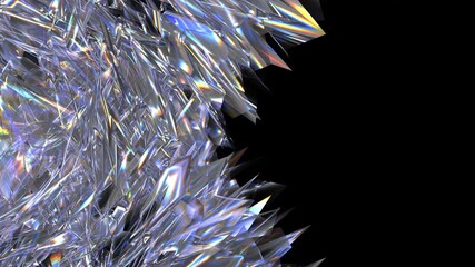 Poster - Animation Of Iridescent Glass Texture Against Black Background
