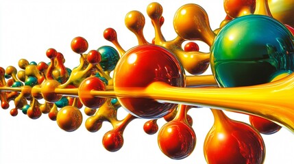 Wall Mural - Abstract Molecular Structure: A Colorful Depiction of Science