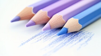 Poster - Lavender pencil strokes create a calming blend of colors on paper