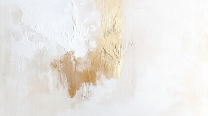 Poster - Abstract art featuring a textured white background with muted gold tones for a contemporary aesthetic