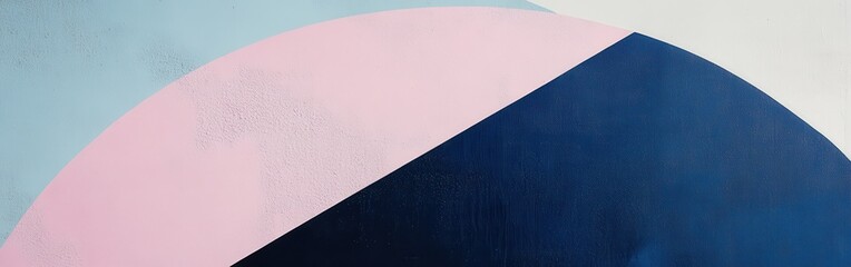 Aufkleber - Minimalist geometric composition featuring cool colors and soft shapes with overlapping curves and tones