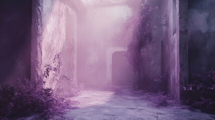 Poster - Grunge-inspired backdrop with muted lavender in an ethereal setting, creating a surreal atmosphere