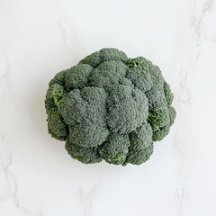 Poster - Fresh green broccoli head with rich color and texture ready for healthy meals and recipes in a kitchen setting