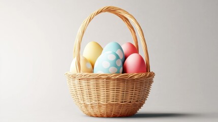 Wall Mural - Easter Basket isolated on transparent background