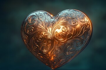  Beautiful Valentine heart design featuring intricate patterns and vibrant colors, perfect for romantic and festive occasions