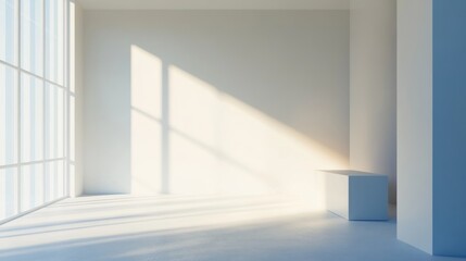 Poster - A minimalist interior space with natural light and simple geometric shapes.