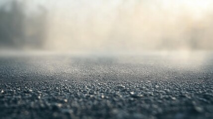 Poster - A misty view of a road surface, evoking a serene and atmospheric mood.