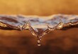 © pham - 水の滴が水面を貫通し、美しい波紋を形成する様子