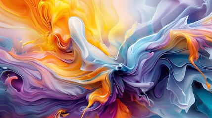 Sticker - Colorful Abstract Fluid Art