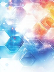 Aufkleber - digital technology background. abstract hexagons background with lines and dots. design for science,