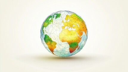 Poster - Technology image of globe. Abstract polygonal shapes. Background with connecting dots and lines. Graphic concept for your design
