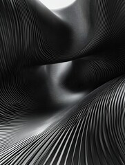 Poster - Creative black lines and curves background. 3D Rendering
