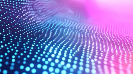 Poster - Abstract connected dots on bright blue background. Technology concept