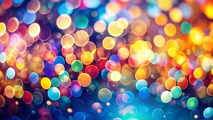 Poster - Bokeh Collage: Abstract Colorful Lights & Shapes Background