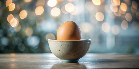 Poster - Breakfast Minimalist Still Life: Egg in a Cup, Modern Architecture Background