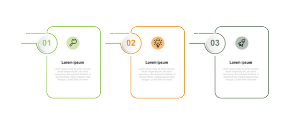 Fototapete - 3 step table with line style, timeline process infographic template with icons can be used for workflow, business presentation, banner information and web graphic design 