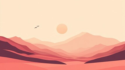 Aufkleber - Flat minimalist illustration featuring plain shapes, soft colors, and an uncomplicated layout for a modern aesthetic.