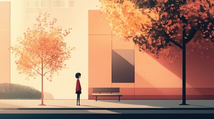 Leinwandbilder - Flat modern design using a soft, muted palette, clean outlines, and a minimalist approach to form and structure.
