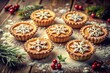© Autun - Festive snowflake icing graces vintage Christmas minced tarts, a picture-perfect holiday bake.