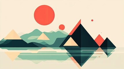 Leinwandbilder - Minimal flat vector focusing on simplicity, featuring plain elements and clean, geometric shapes.