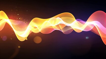 Wall Mural - Vibrant abstract wave design with colorful light trails and sparkles, creating dynamic energy visuals that evoke movement and rhythm in digital art.