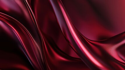 Poster - A luxurious deep red silk background with smooth folds and rich textures, evoking elegance and sophistication.