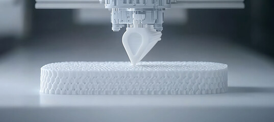 Poster - 3D Printer Creating A White Textured Object