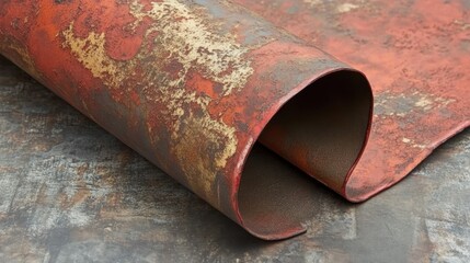 Poster - A rolled piece of textured, weathered material, likely for design or crafting purposes.