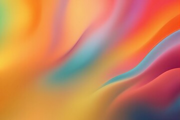 Wall Mural - Flowing abstract waves in vibrant warm and cool gradient tones, softened edges, smooth artistic style, fluidity concept, Ai generative