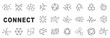 © tutti_frutti - Set of connect related line icons. Network, link, join etc. Editable stroke