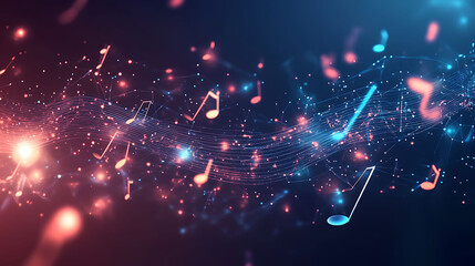 Poster - Abstract Musical Notes Network Design