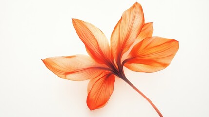 Wall Mural - close up of an orange flower on a white background