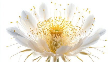 Wall Mural - white flower with yellow center and stamen