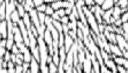 Poster - Black and white abstract geometric pattern. Hexagon shape with halftone effect. Fully editable vector element. Vector Format Illustration. 