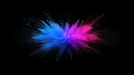 Poster - Multicolored Light Particles Bursting Explosively Against Black Background