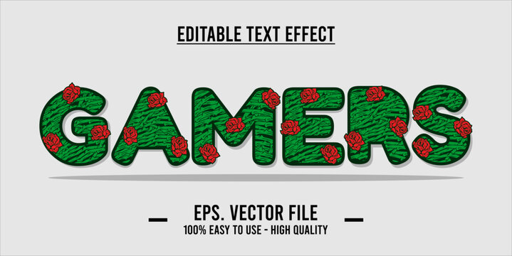 typography GAMERS word art illustration, editable text effect